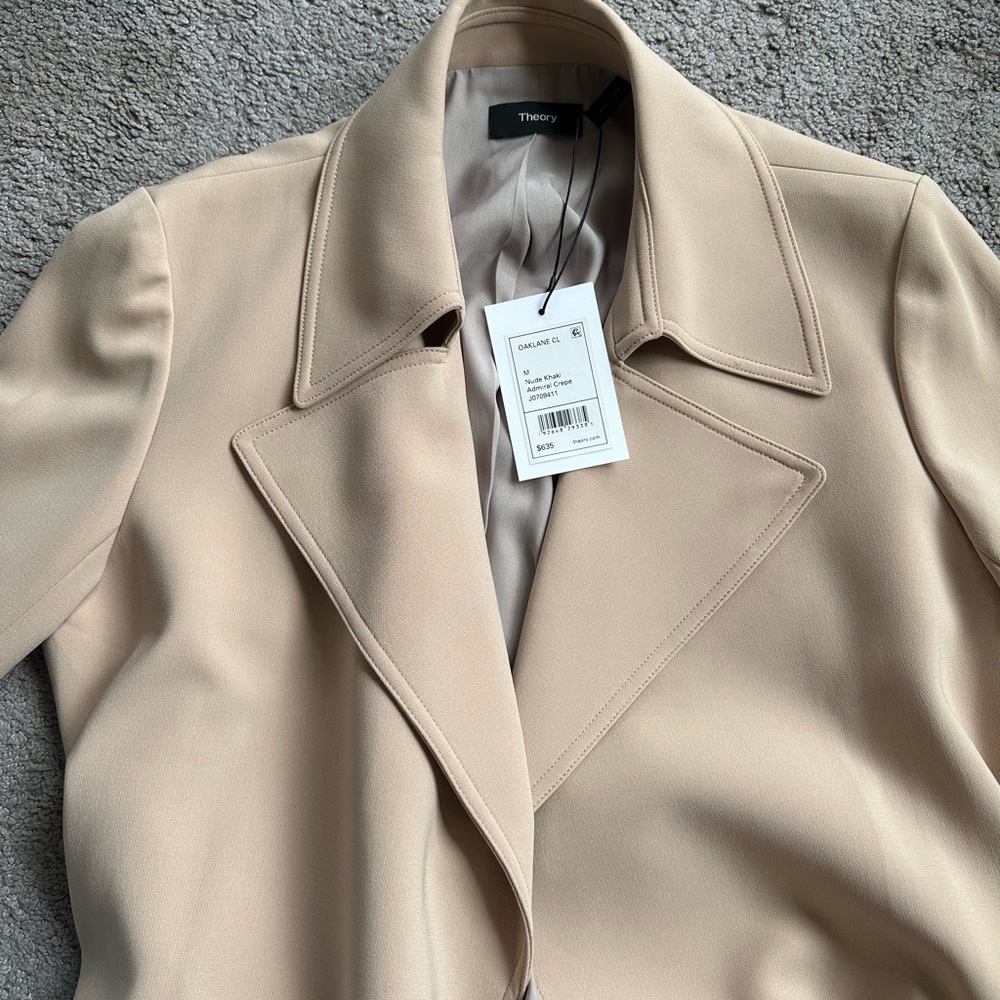 Theory Oaklane Trench Coat in Admiral Crepe